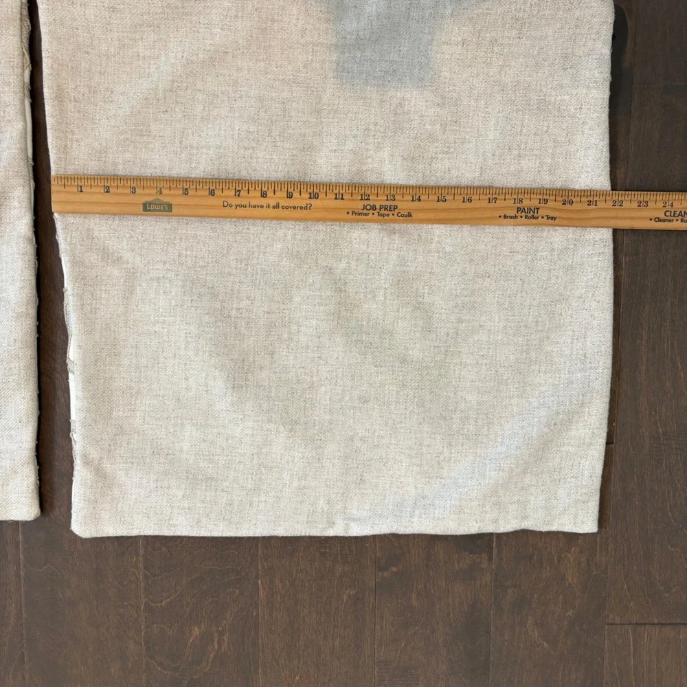 Set 2 Thom Filicia Pillow‎ Covers 21x21 Cream Tan Geometric Textured Embroidered